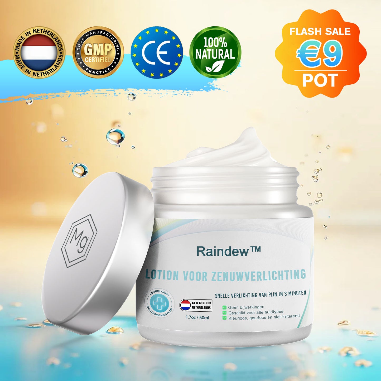 Raindew™ Nerve Relief Lotion (🔥kortingen duren 30 minuten 🔥）