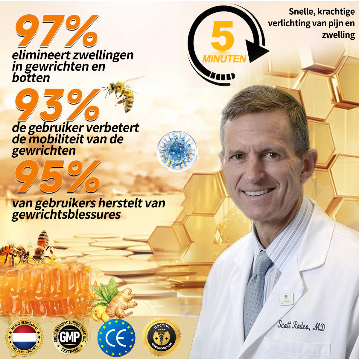 Raindew® Botuline Toxine & Bijengif Pijnstillende Crème voor botgenezing