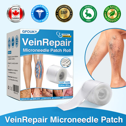 🇨🇦🏆🏃‍♀️GFOUK® VeinRepair Microneedle Patch Roll⚡Instant Relief, Long-Term Results